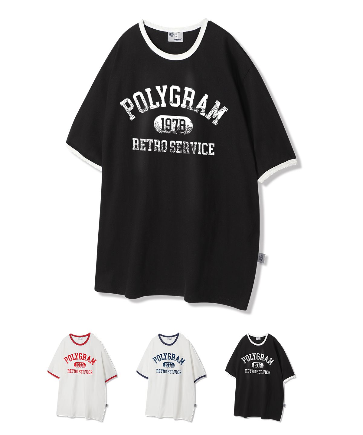 폴리그램(POLYGRAM) 레트로 서비스 링거 반팔티셔츠 - 3COLOR
