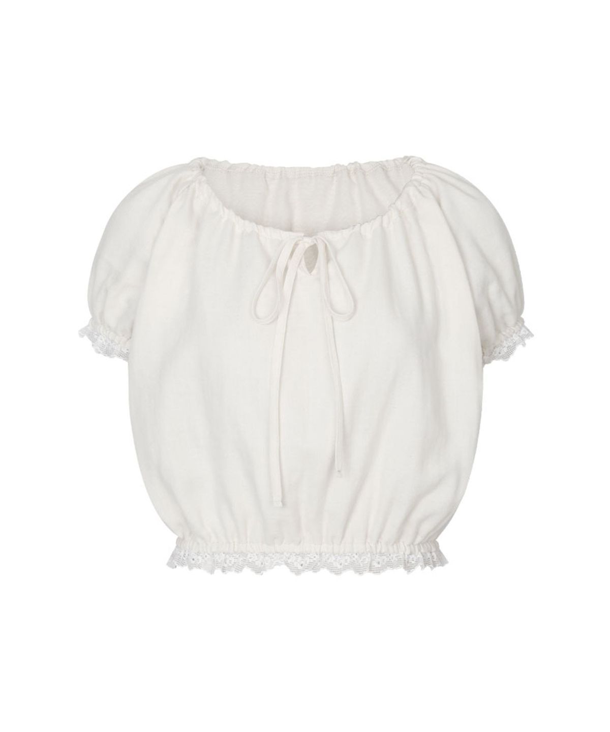 루루서울(LOULOUSEOUL) Zen Lace String Top (White)