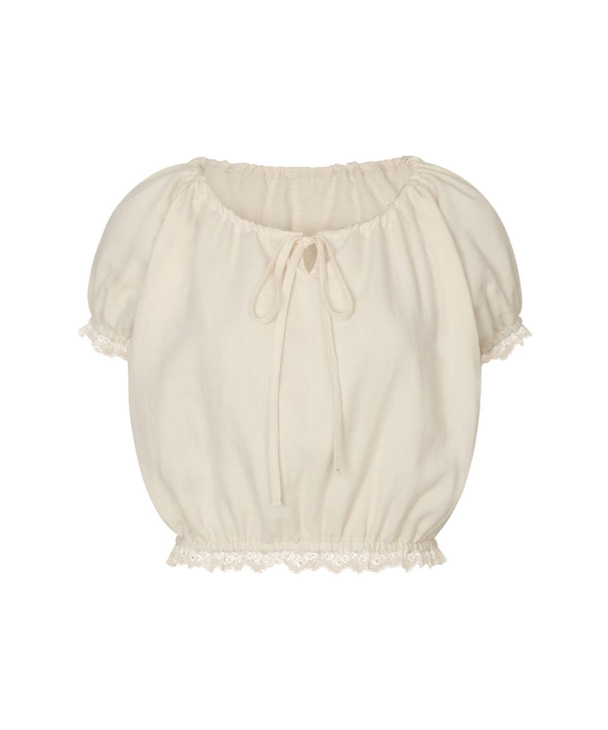 루루서울(LOULOUSEOUL) Zen Lace String Top (Oat Cream)