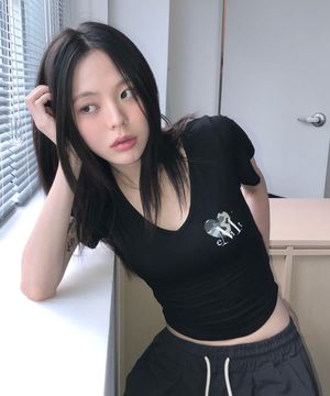 베인트 하트 카모 브이넥 반팔 티 (3컬러)