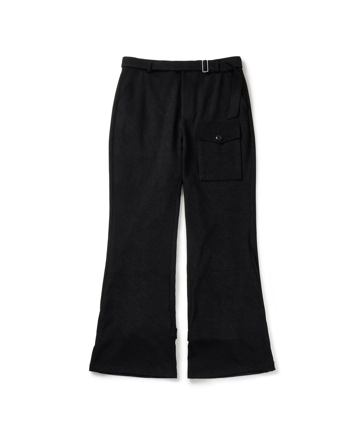 떼마(THEMA) belted stained flare pants (black)