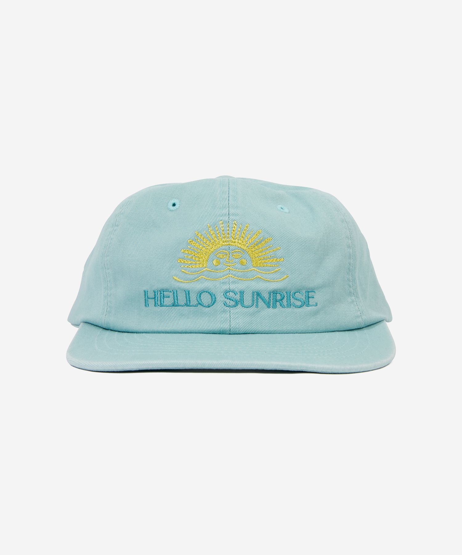 HELLO■Washed Two Tone Logo 6panel Cap_Sky Blue 헬로 선라이즈(HELLO SUNRISE) Washed Two Tone Logo 6panel