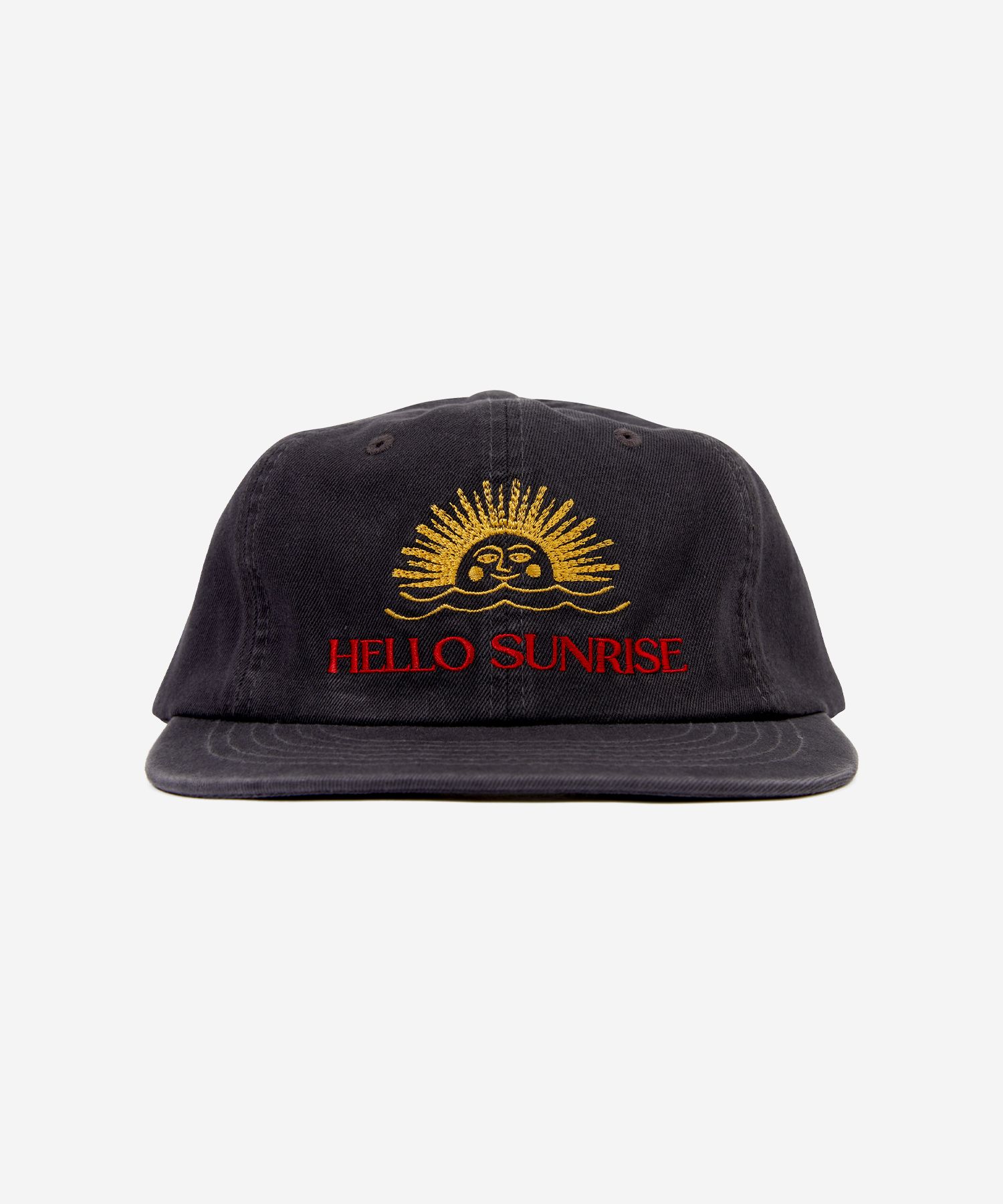 Hello Sunrise★Washed Two Tone Logo 6panel Cap_Charcoal ☆Hello Sunrise☆ Washed Two Tone Logo 6Panel Cap
