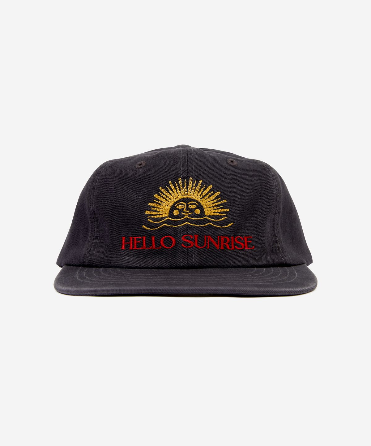 헬로 선라이즈(HELLO SUNRISE) Washed Two Tone Logo 6panel Cap_Charcoal