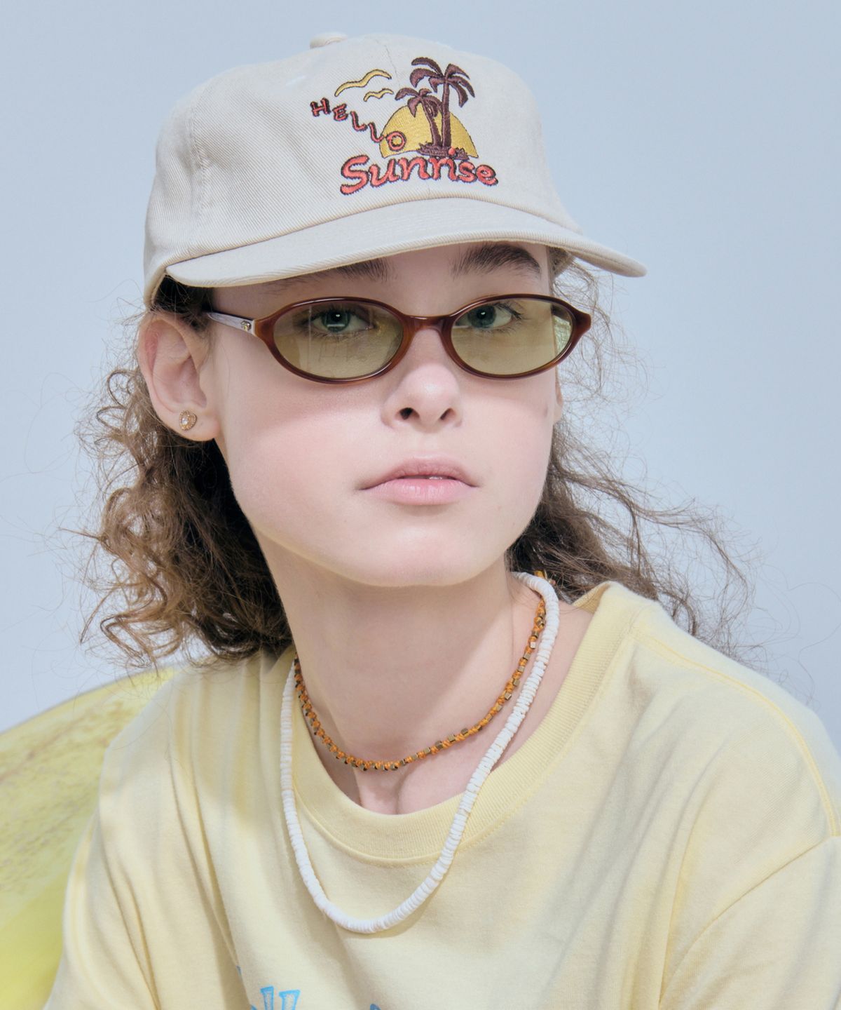 헬로 선라이즈(HELLO SUNRISE) Palm Tree Logo 6Panel Cap_Beige