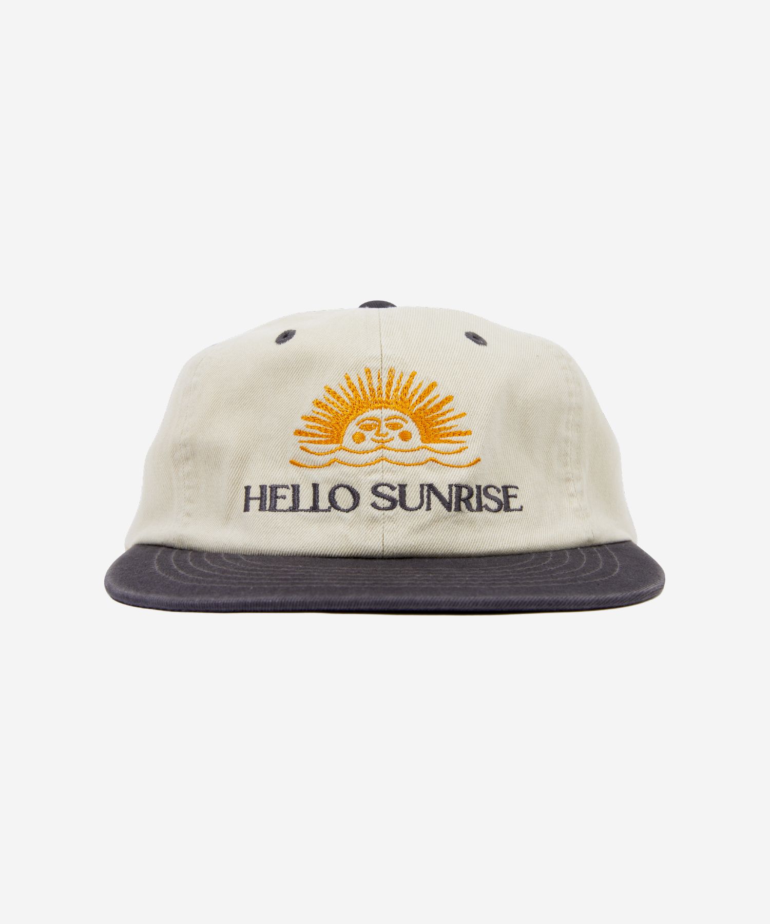 HELLO■Two Tone Washed OG Logo 6panel Cap_ Beige & Charcoal 헬로 선라이즈(HELLO SUNRISE) Two Tone Washed OG Logo 6panel