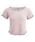 잼 웨이브 리본 도트 패턴 티셔츠_핑크