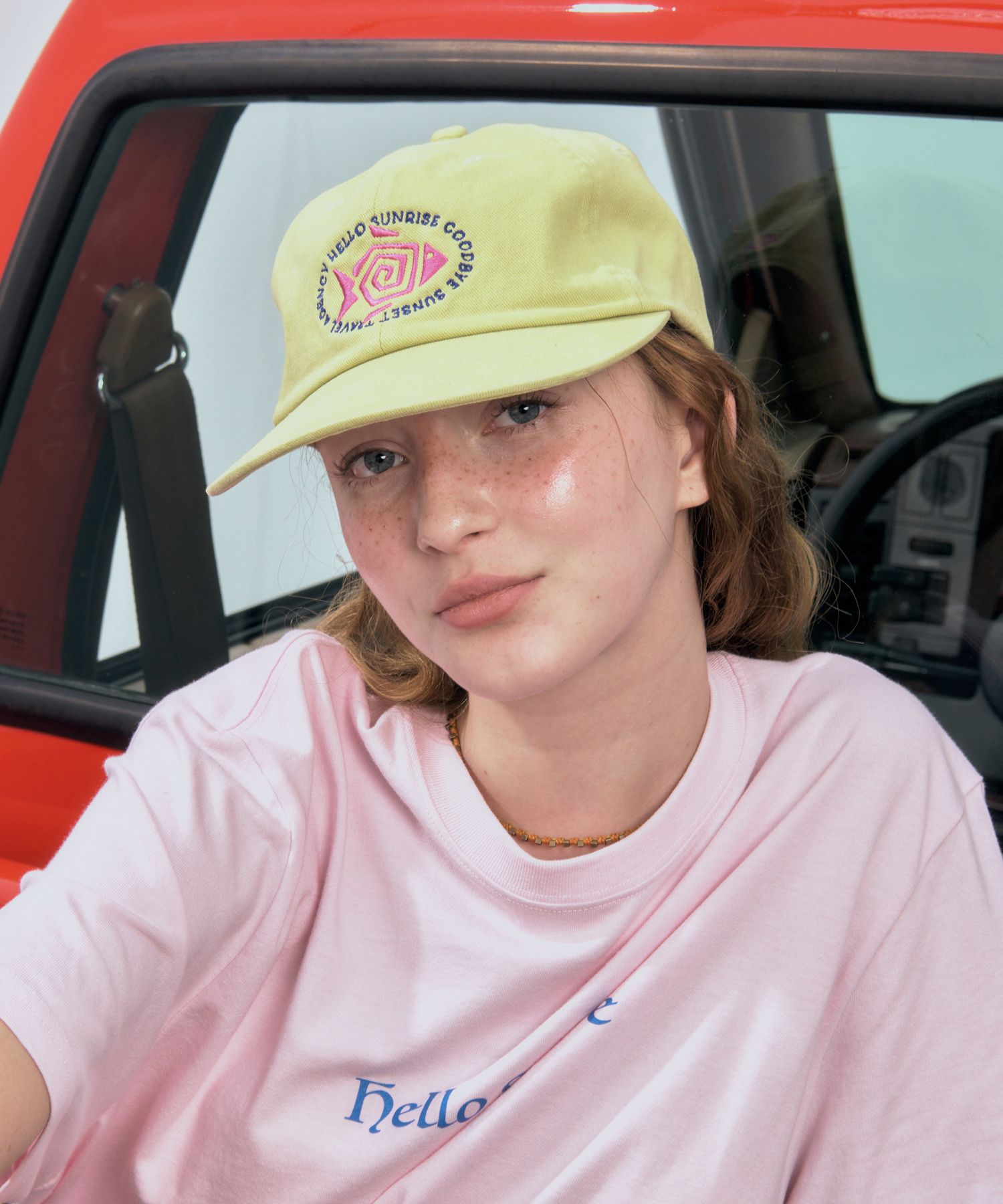 【Hello Sunrise】Fish Oval Logo Relaxed Fit 6Panel Cap 헬로 선라이즈(HELLO SUNRISE) Fish Oval Logo Relaxed Fit 6P