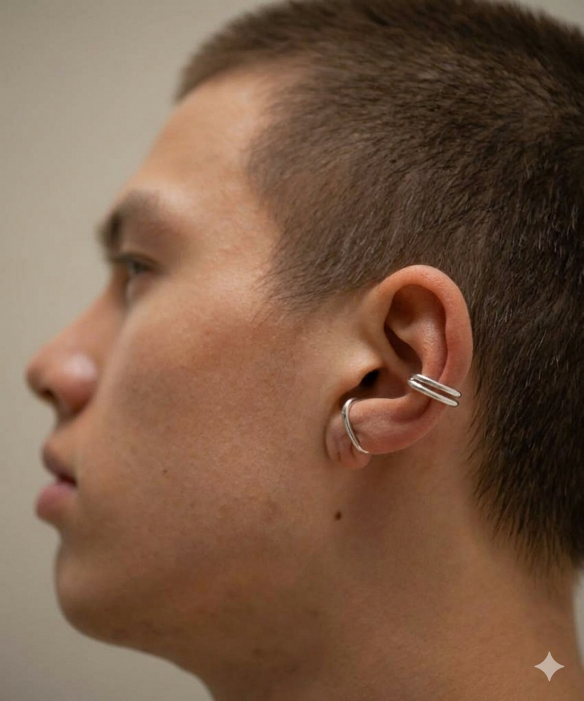 노비스도쿄(NOVICE TOKYO) 이중 이어 커프 Double Ear Cuff / silver