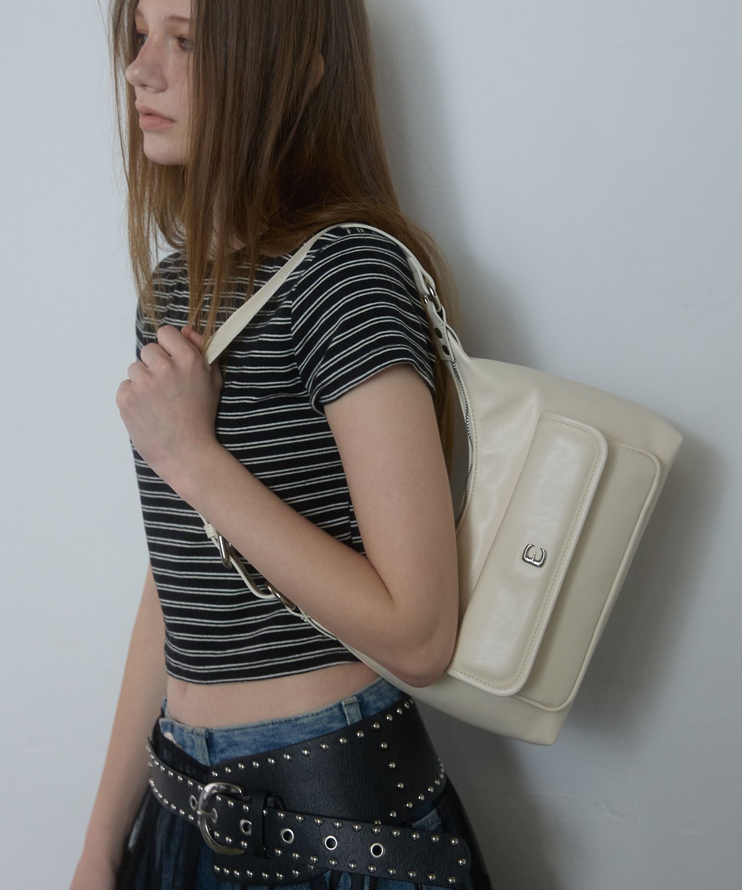 ★SUNNEI★ Lavaureto Twisted Strap Shoulder Bag Yellow MACCX Shop Shoulder Bags at MUSINSA
