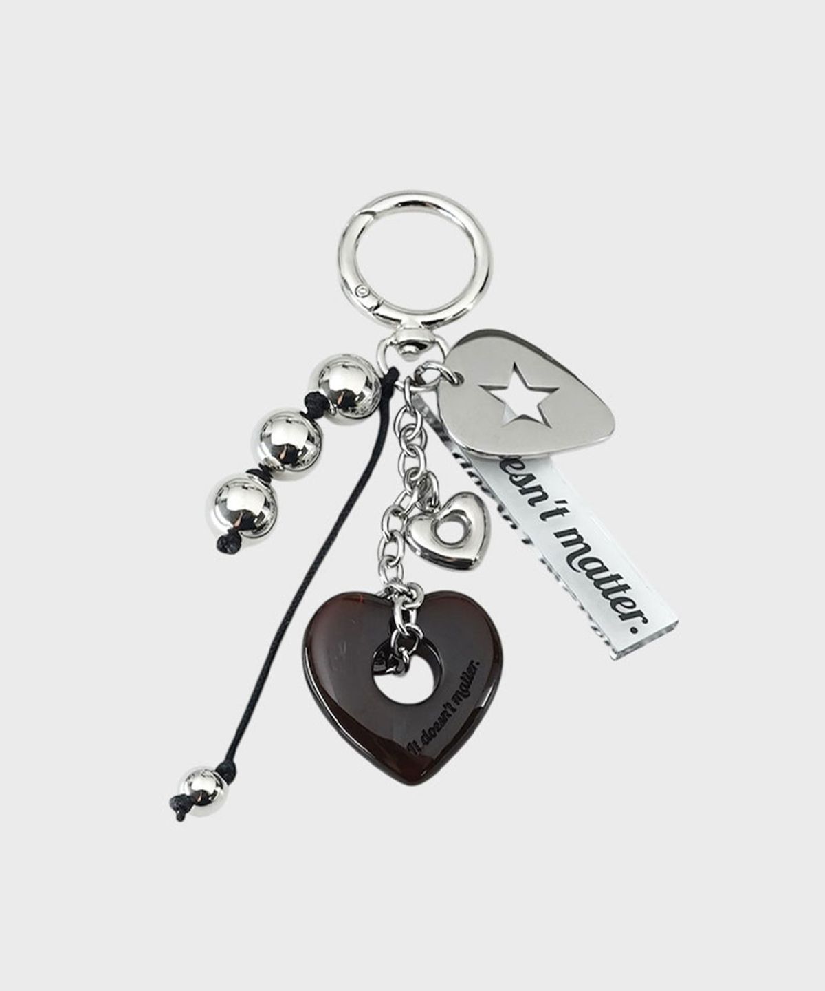 잇더즌매터(IT DOESN'T MATTER) [HEART] Rock star bagcharm (Red brown)