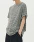 피그먼트 다이드 스트라이프 하프 티셔츠 (GREY)