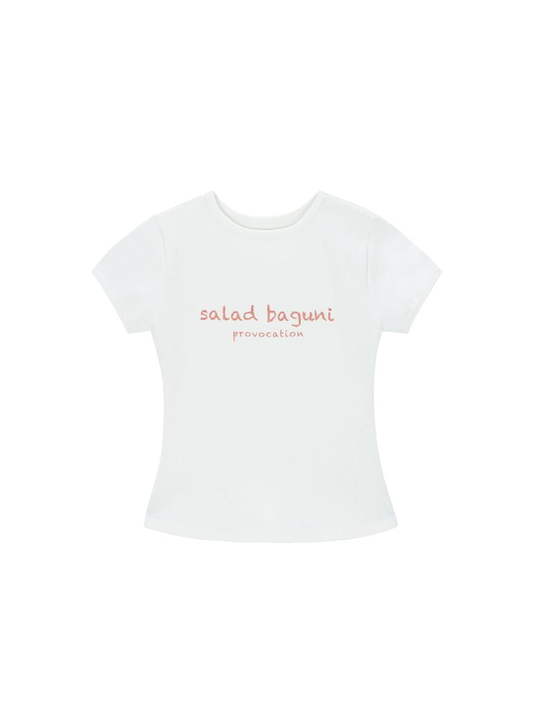 Provocation lettering ribbed tee - white