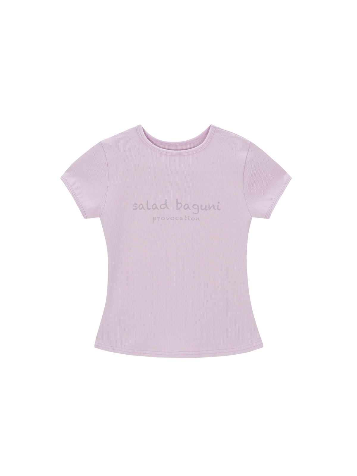 샐러드바구니(SALAD BAGUNI) Provocation lettering ribbed tee - pink
