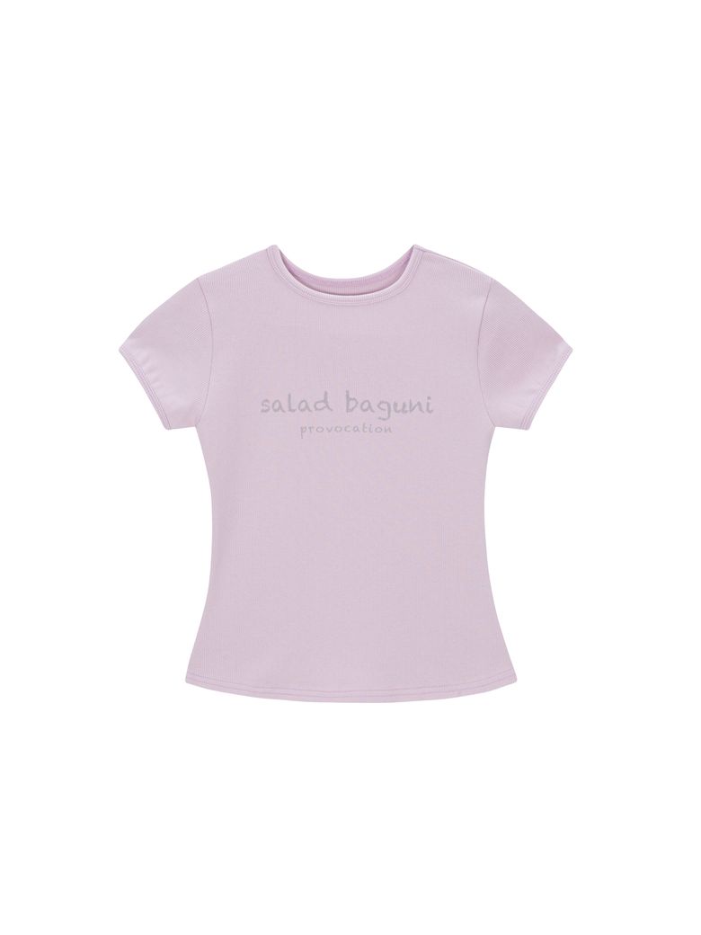 Provocation lettering ribbed tee - pink