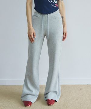 부츠컷 로고 트레이닝 팬츠[그레이]