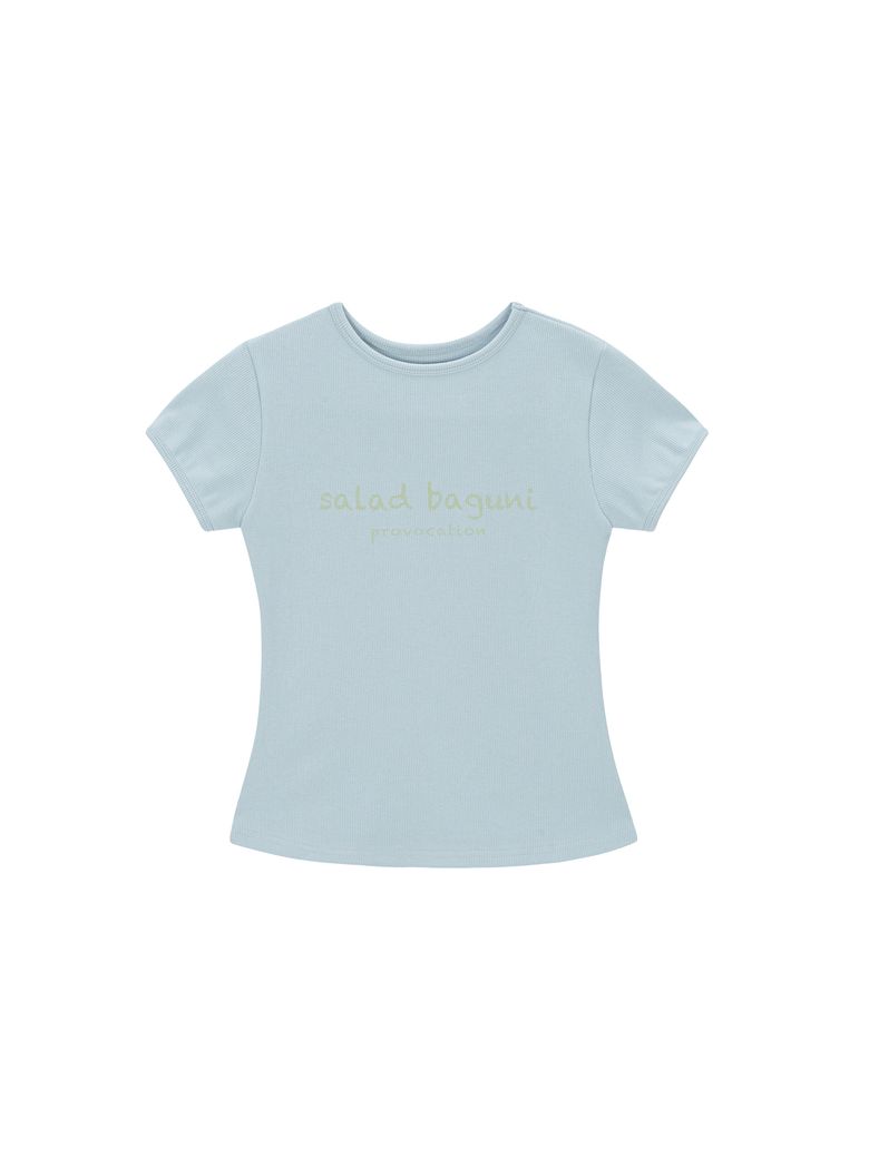 Provocation lettering ribbed tee - blue