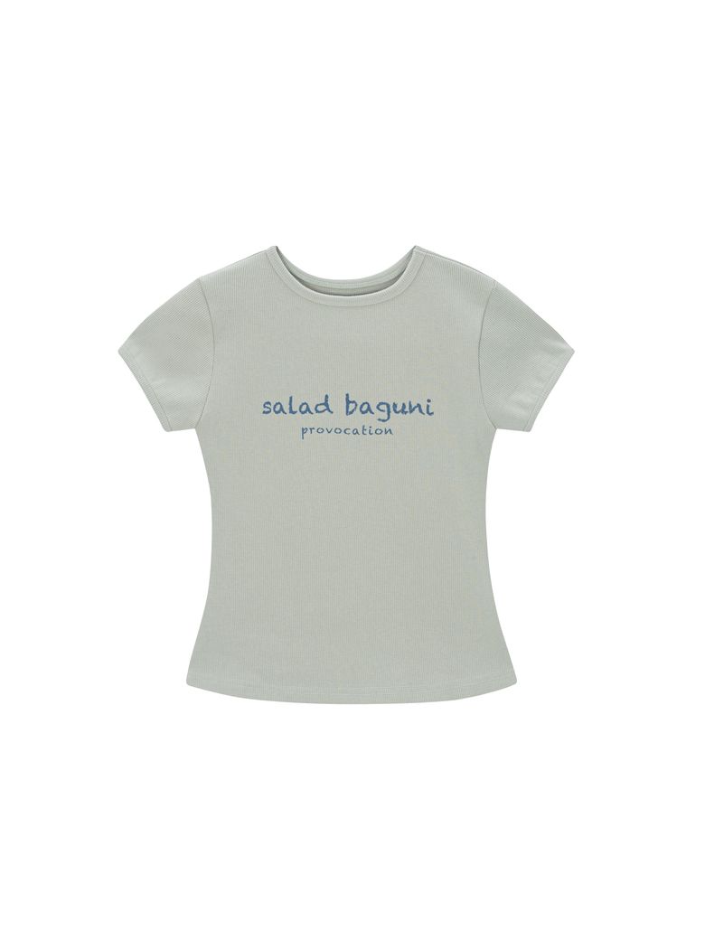 Provocation lettering ribbed tee - olive