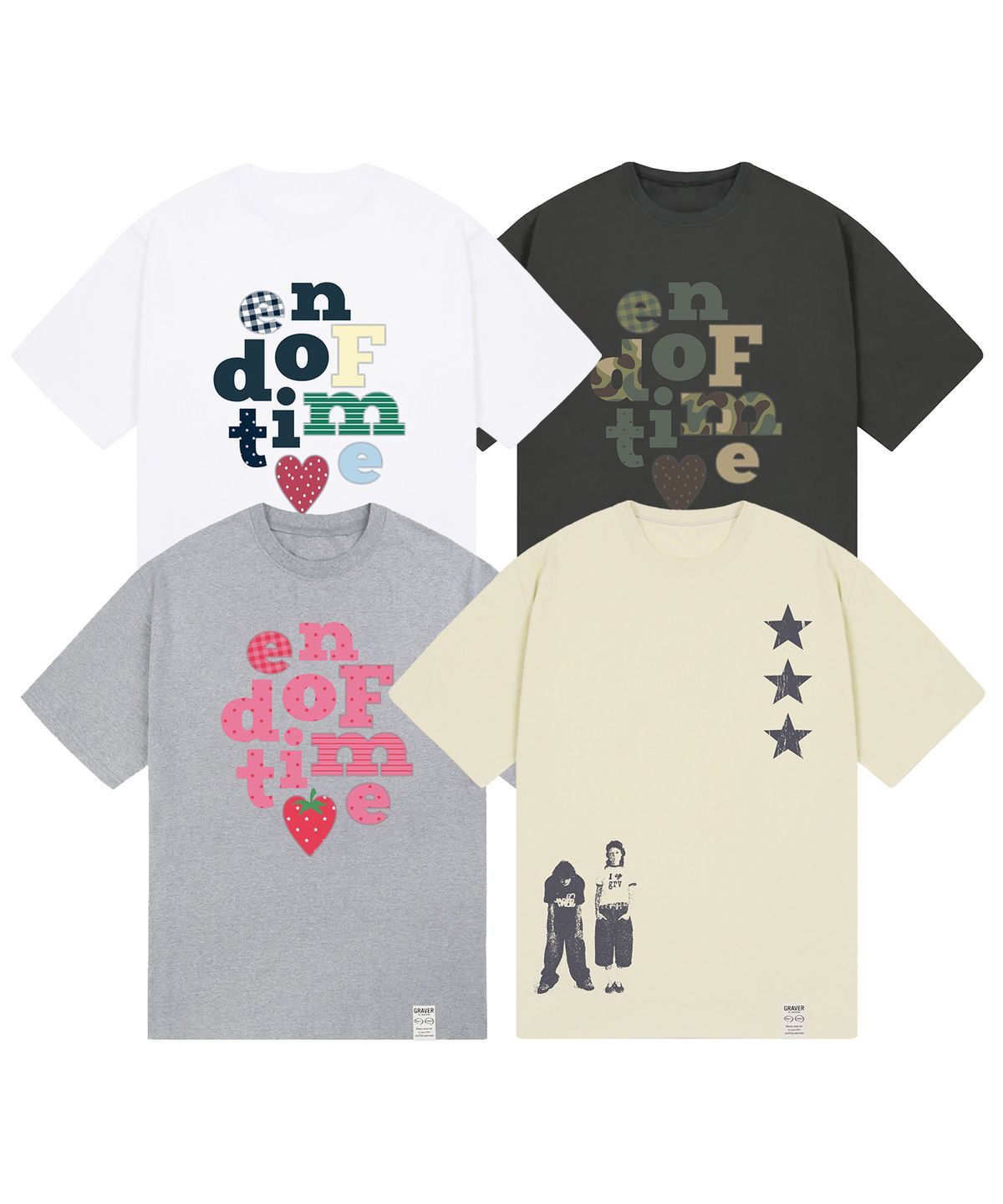 그레이버(GRAVER) [SET]베스트 그래픽1 반팔티셔츠_2PACK