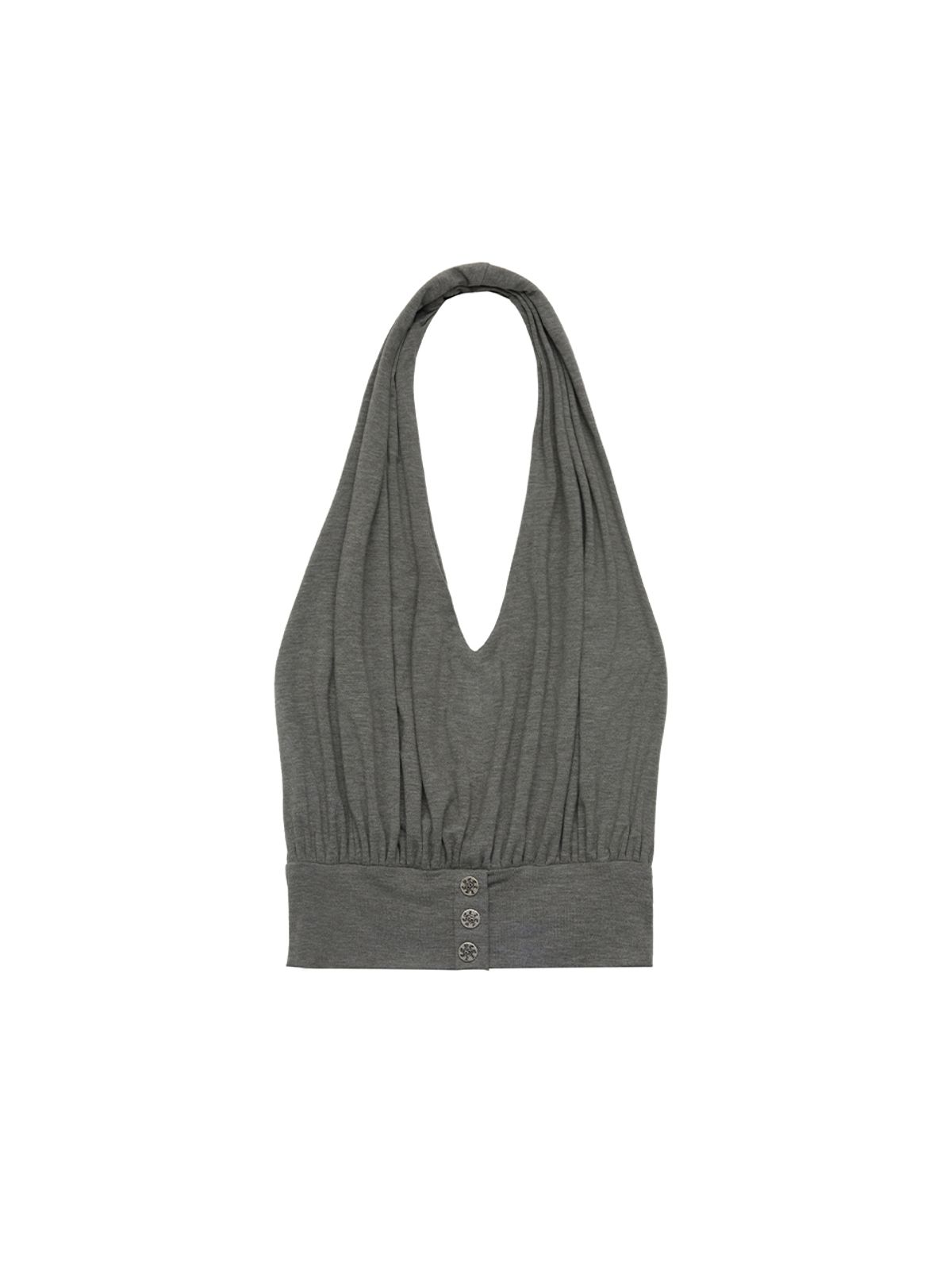 와이이이엘(YEEL) DRAPED HALTER NECK TOP KHAKI