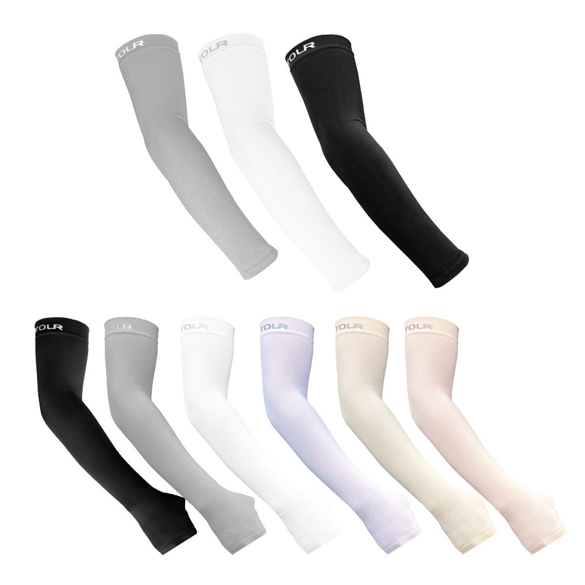 투어골프(TOURGOLF) 투어 UV 자외선 차단 남여공용 무봉제 팔토시 (6Color)