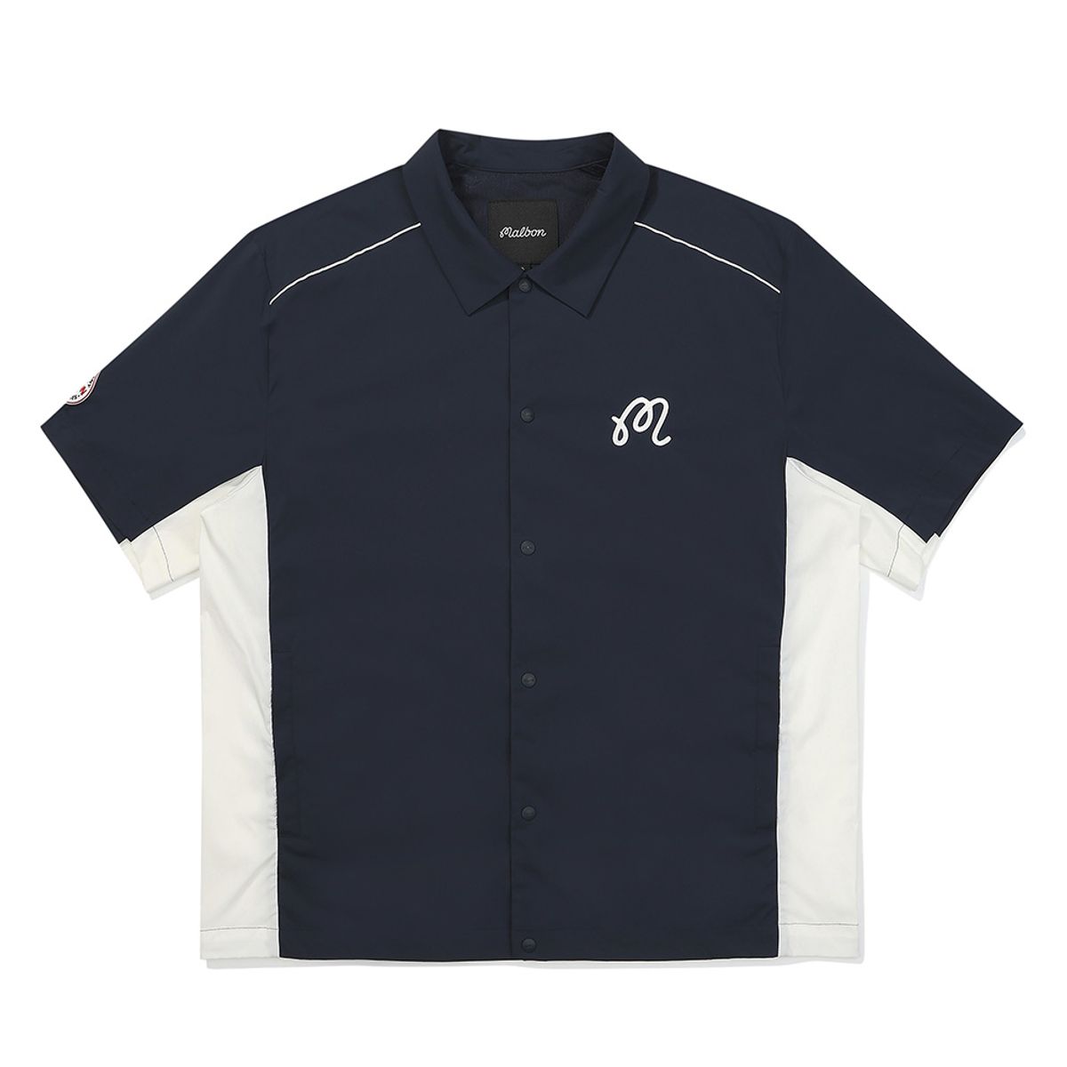 말본 골프(MALBON GOLF) M 파이핑 벤틸 셔켓 NAVY (MAN)