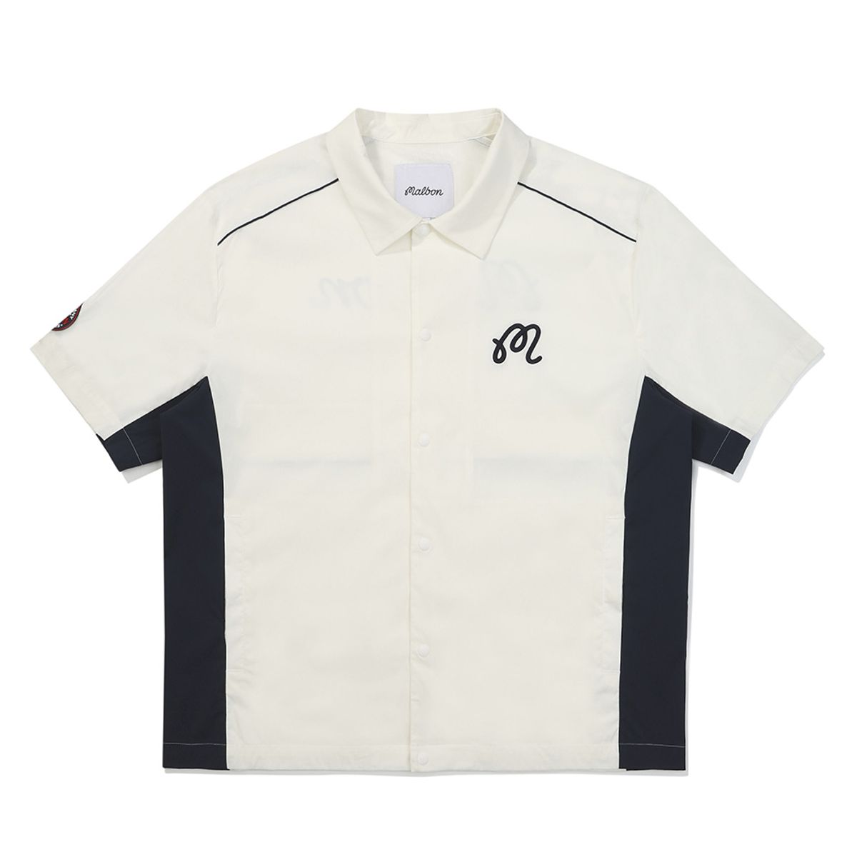 말본 골프(MALBON GOLF) M 파이핑 벤틸 셔켓 WHITE (MAN)