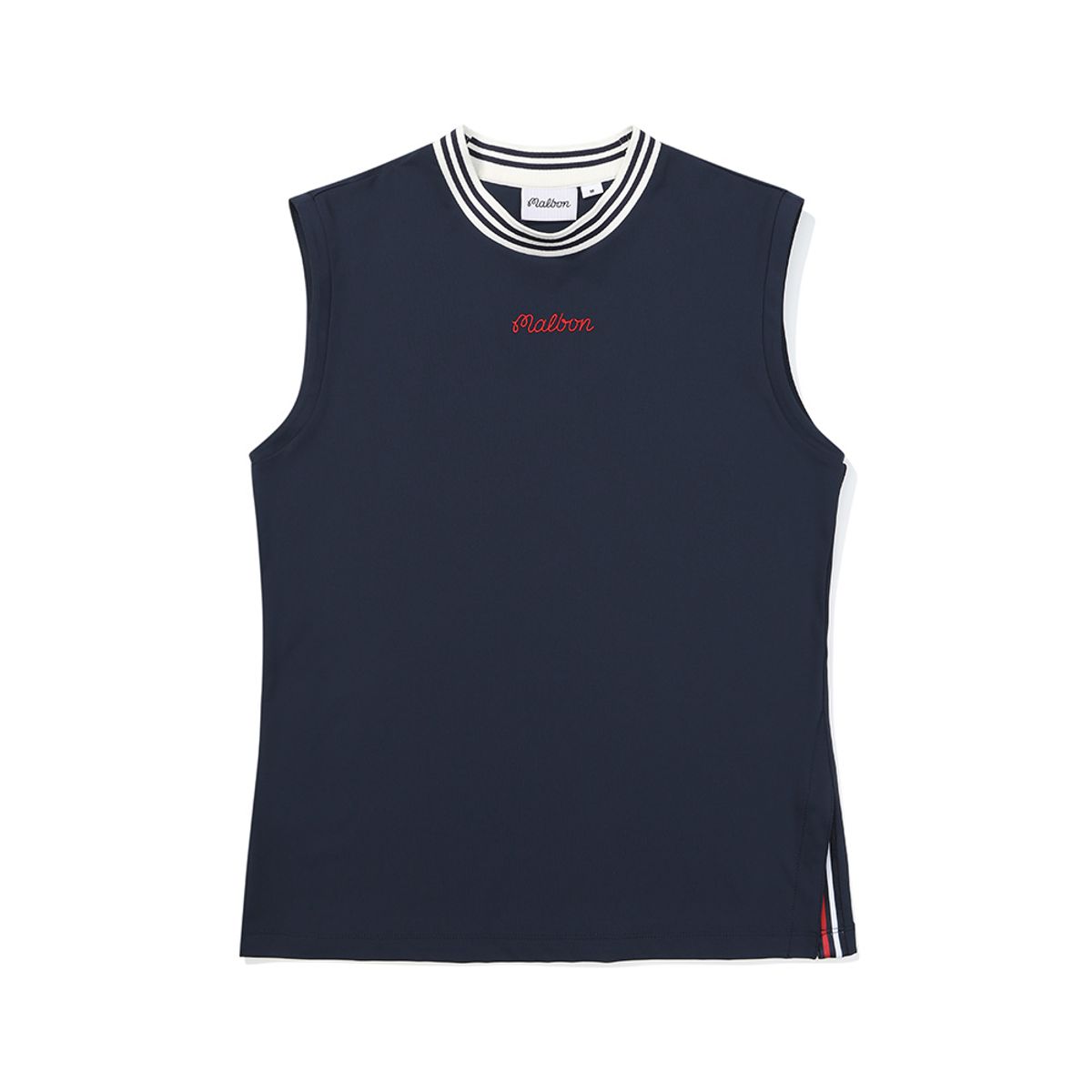 말본 골프(MALBON GOLF) 모크넥 슬리브리스 티셔츠 NAVY (WOMAN)