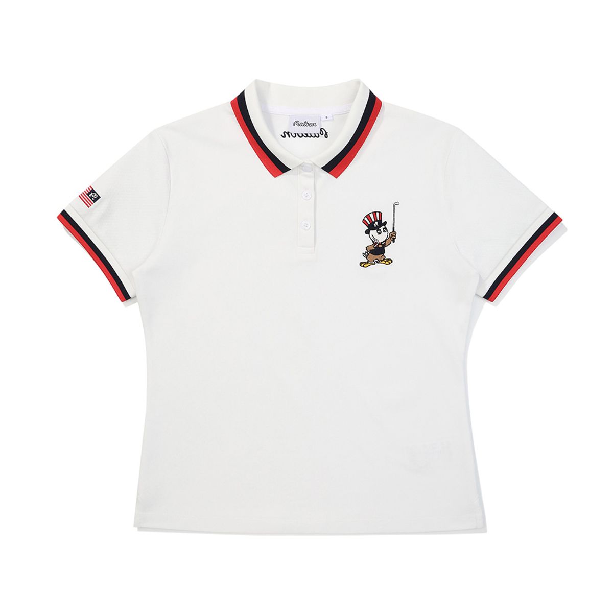 말본 골프(MALBON GOLF) 볼드 스트라이프 티셔츠 WHITE (WOMAN)