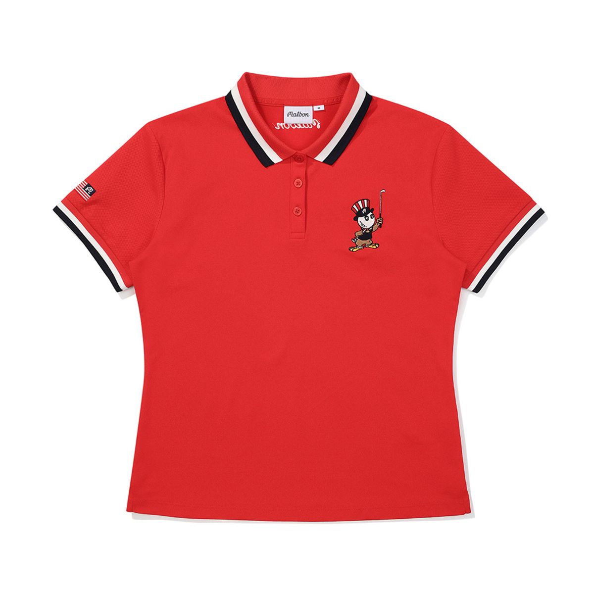 말본 골프(MALBON GOLF) 볼드 스트라이프 티셔츠 RED (WOMAN)