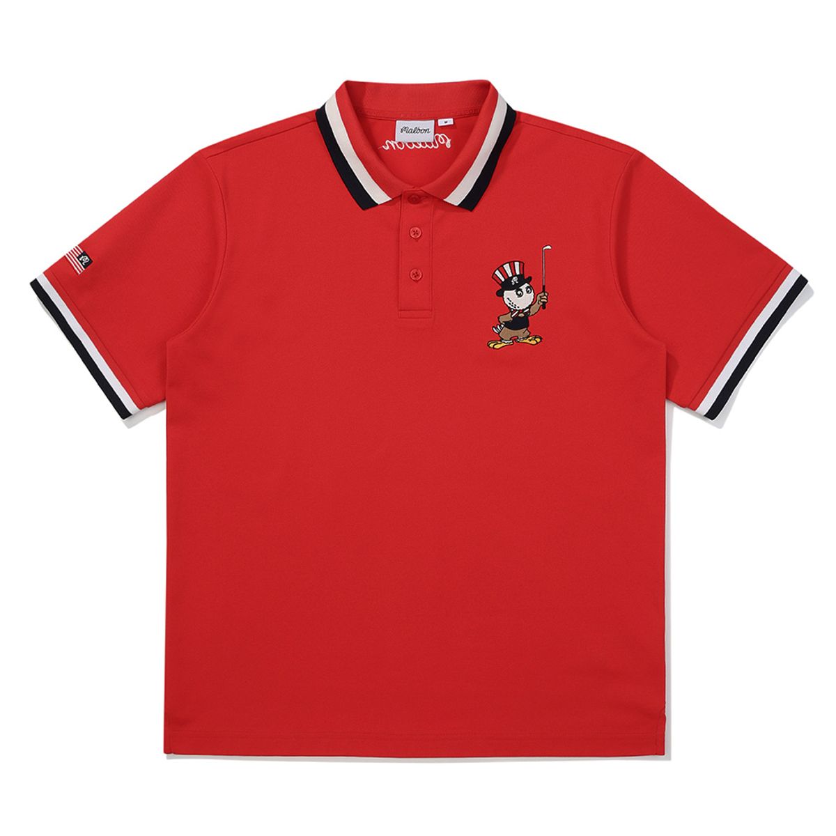 말본 골프(MALBON GOLF) 이글 버킷 플래그 폴로 티셔츠 RED (MAN)