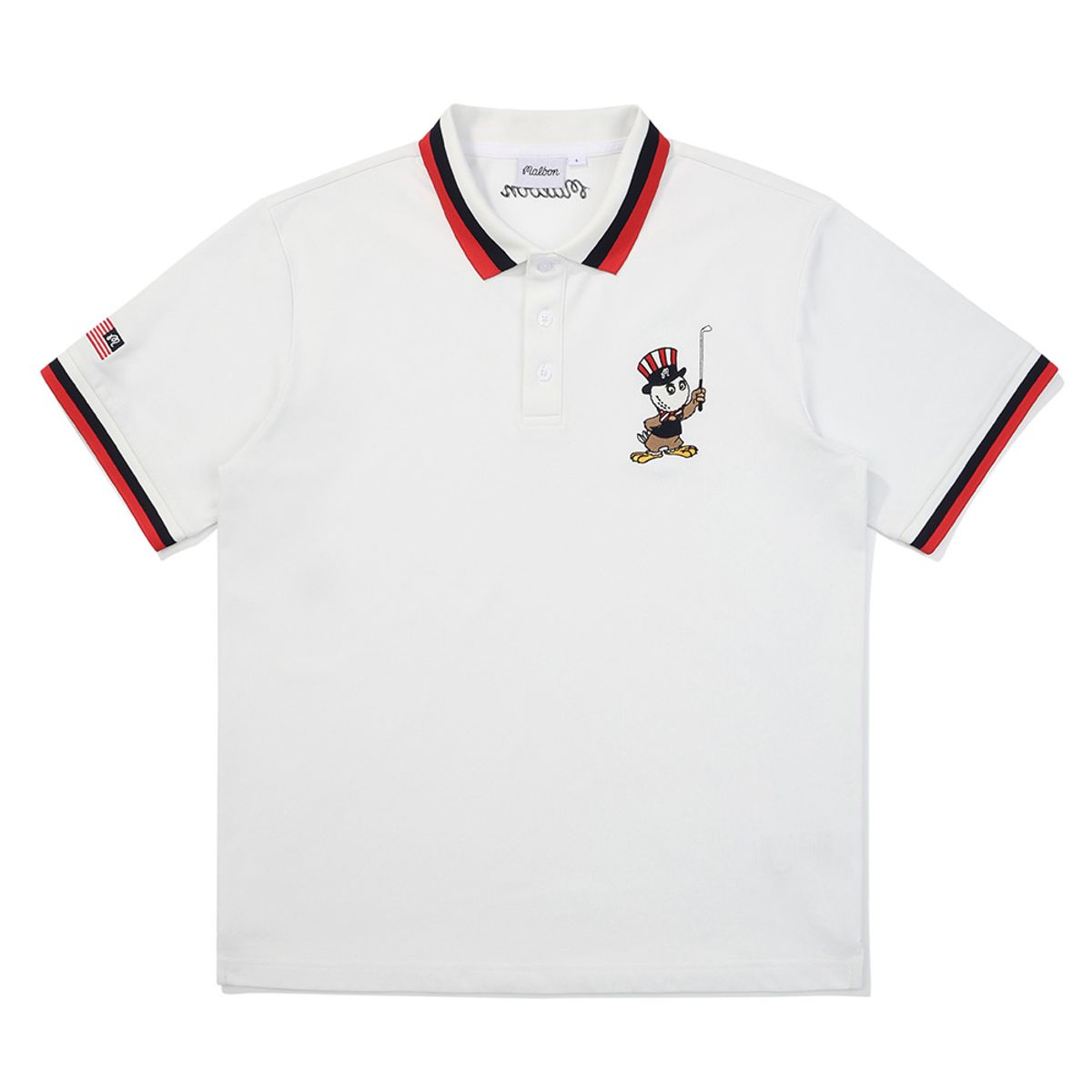 말본 골프(MALBON GOLF) 이글 버킷 플래그 폴로 티셔츠 WHITE (MAN)
