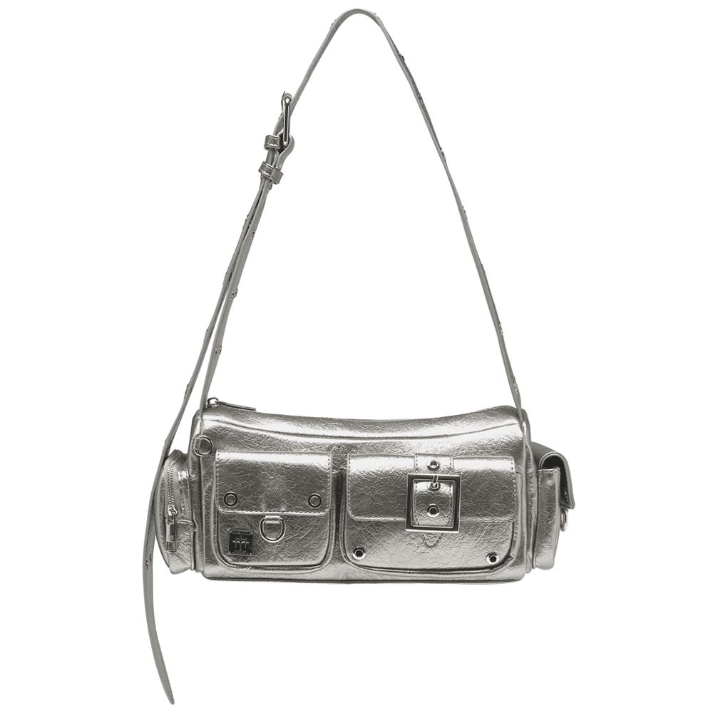 MUSINSA | BLACK PURPLE Mini Fortress Bag-Black Silver