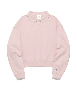 우먼 유니온 피케 카라 맨투맨 핑크