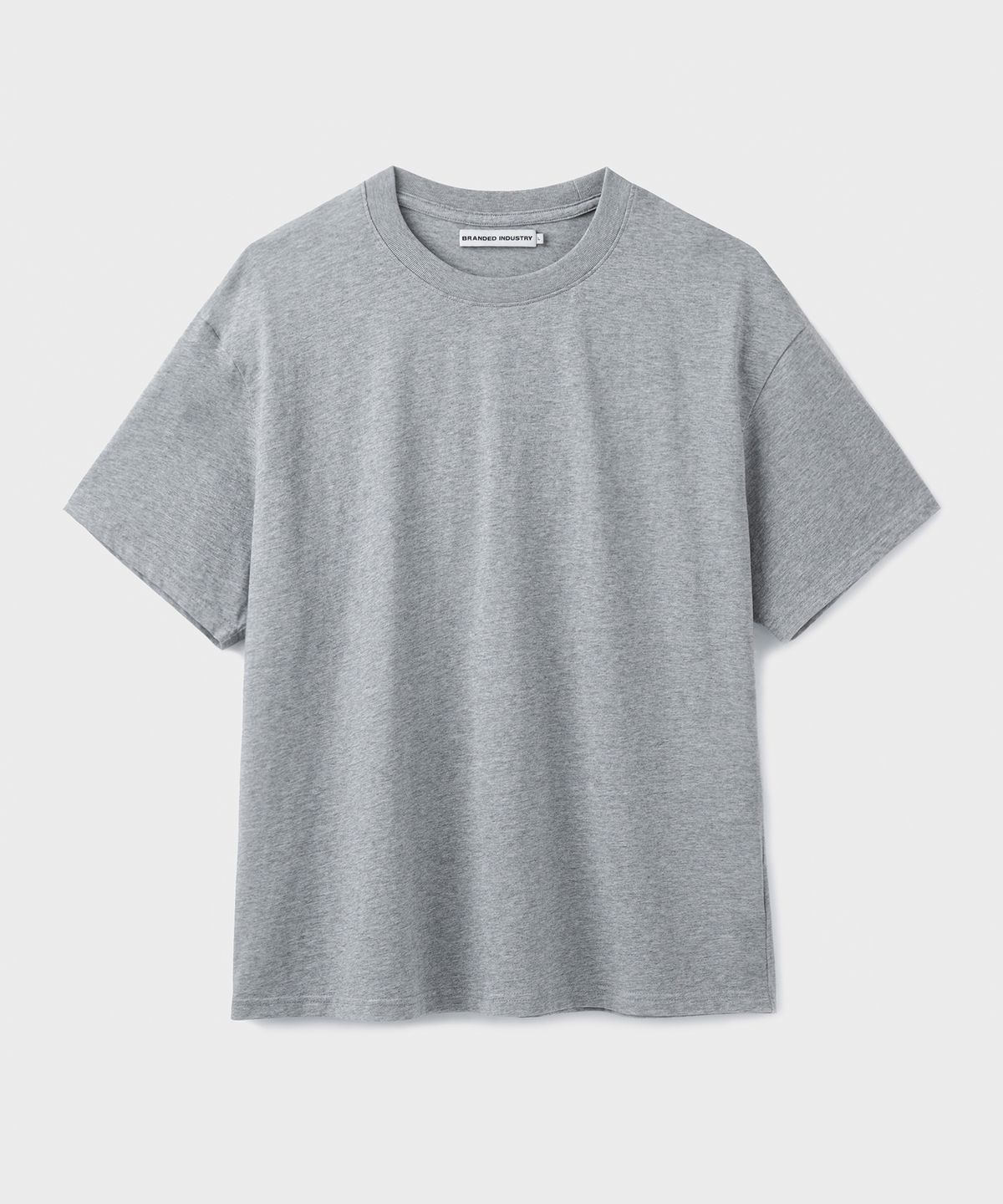 브랜디드(BRANDED) SOFT CROP T-SHIRT [MELANGE GRAY]