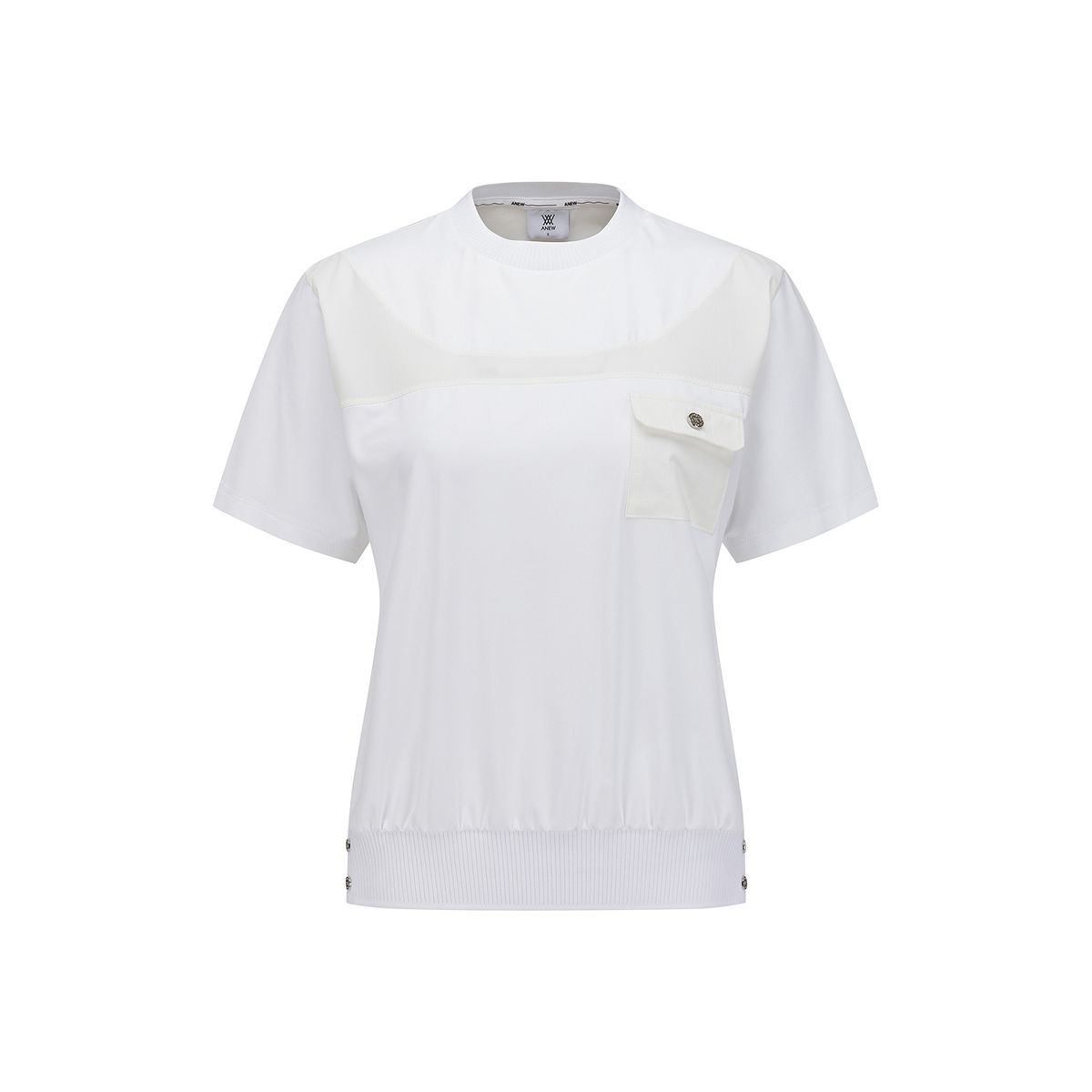 어뉴골프(ANEW GOLF) WOMEN FA HYBRID ROUND SHORT T-SHIRT_WH