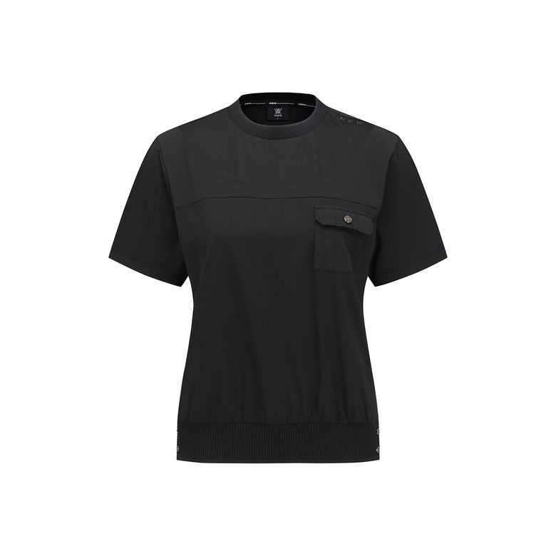 WOMEN FA HYBRID ROUND SHORT T-SHIRT_BK