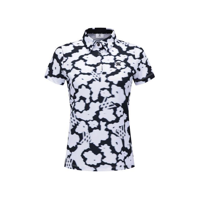 WOMEN FA FLOWER PATTERN SHORT T-SHIRT_WH