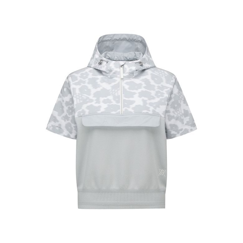 WOMEN FA HYBRID HOODED SHORT SLEEVE SWEATER _LG