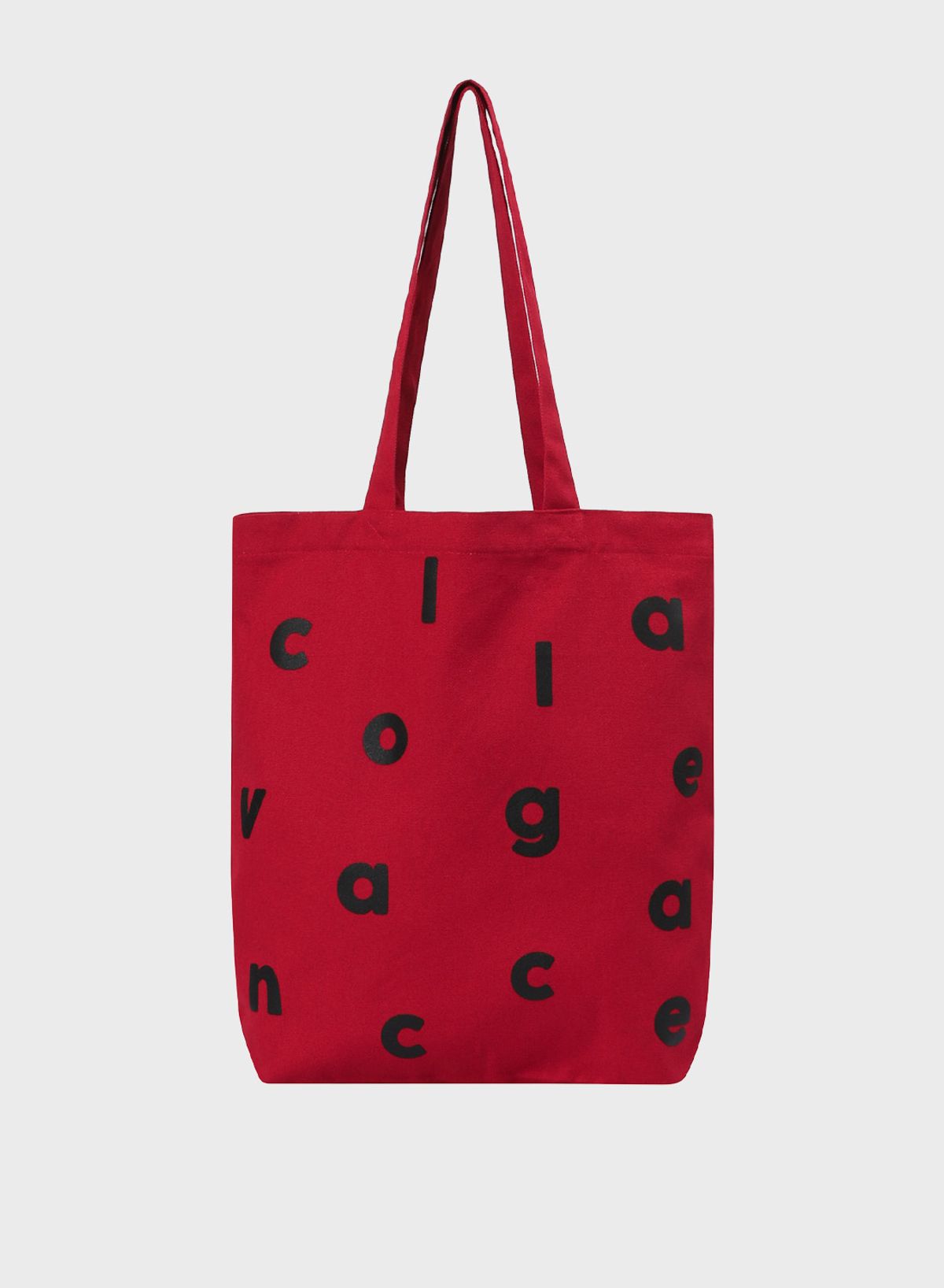 꼴라주바캉스(COLLAGEVACANCE) Logo Alphabet Cotton Bag - Red (에코백)