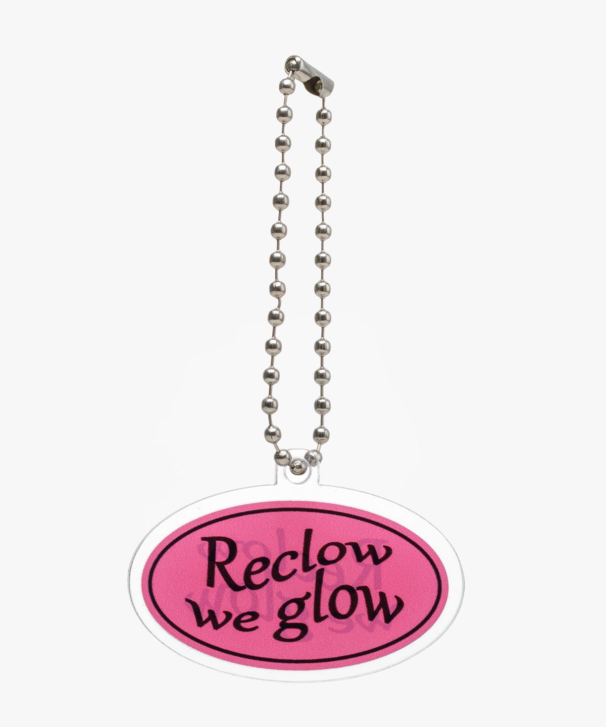 리끌로우(RECLOW) RC OVAL LOGO 아크릴 키링 PINK