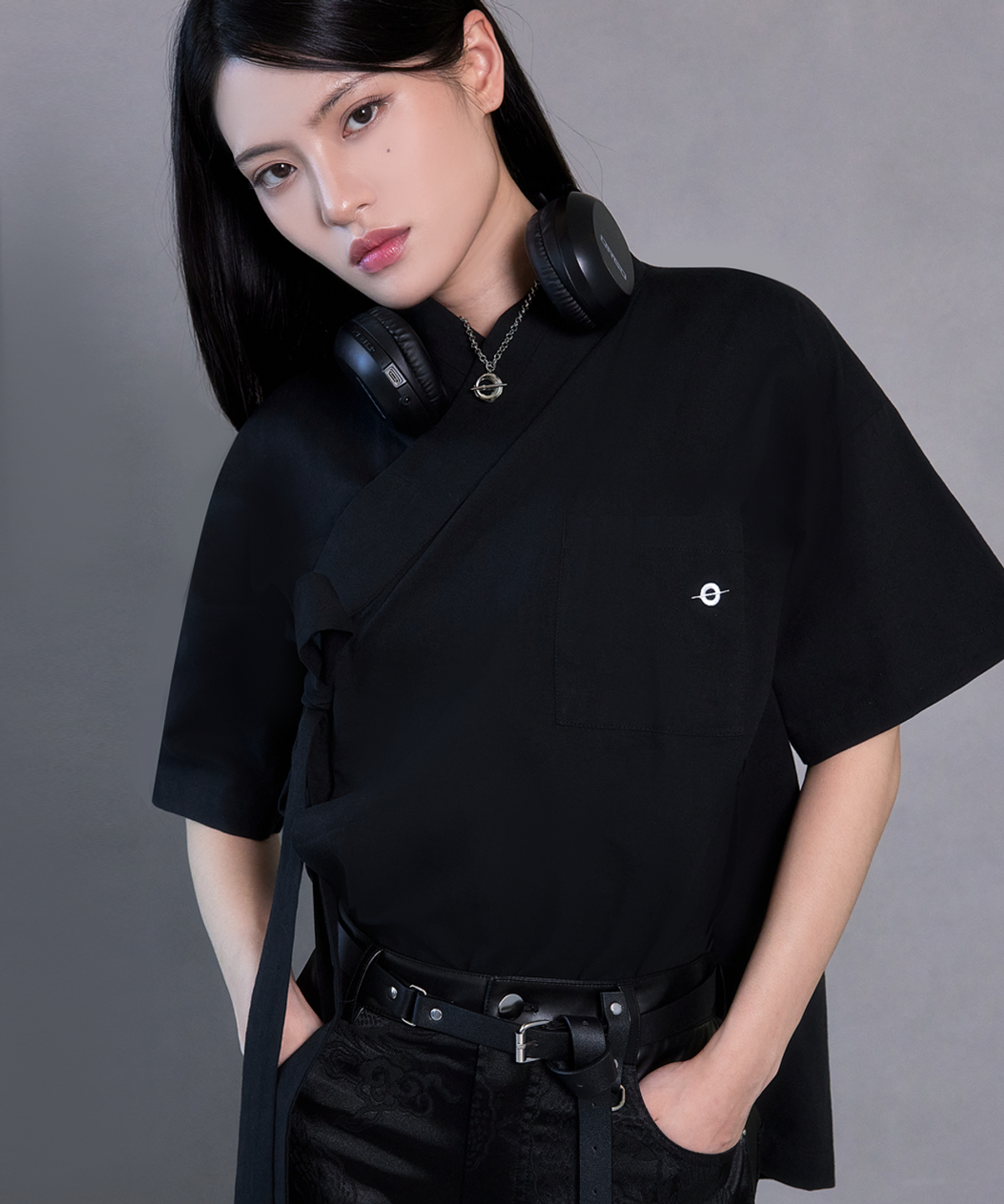 티엠쓰리(TM3) 여름 팔레트 한복 반팔셔츠 저승사자 블랙