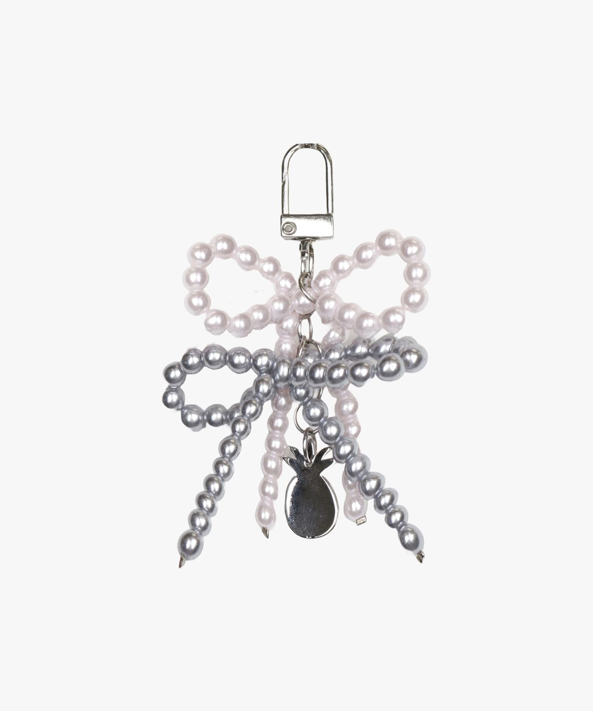 핑크파인애플(PINK PINEAPPLE) SUGAR DOUBLE RIBBON KEYRING_SILVER