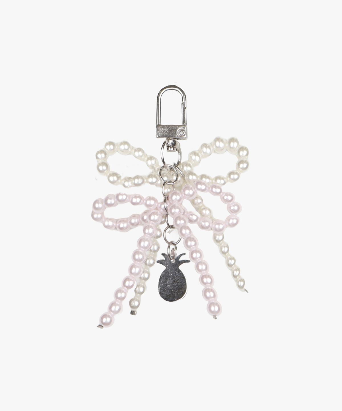 핑크파인애플(PINK PINEAPPLE) SUGAR DOUBLE RIBBON KEYRING_CREAM