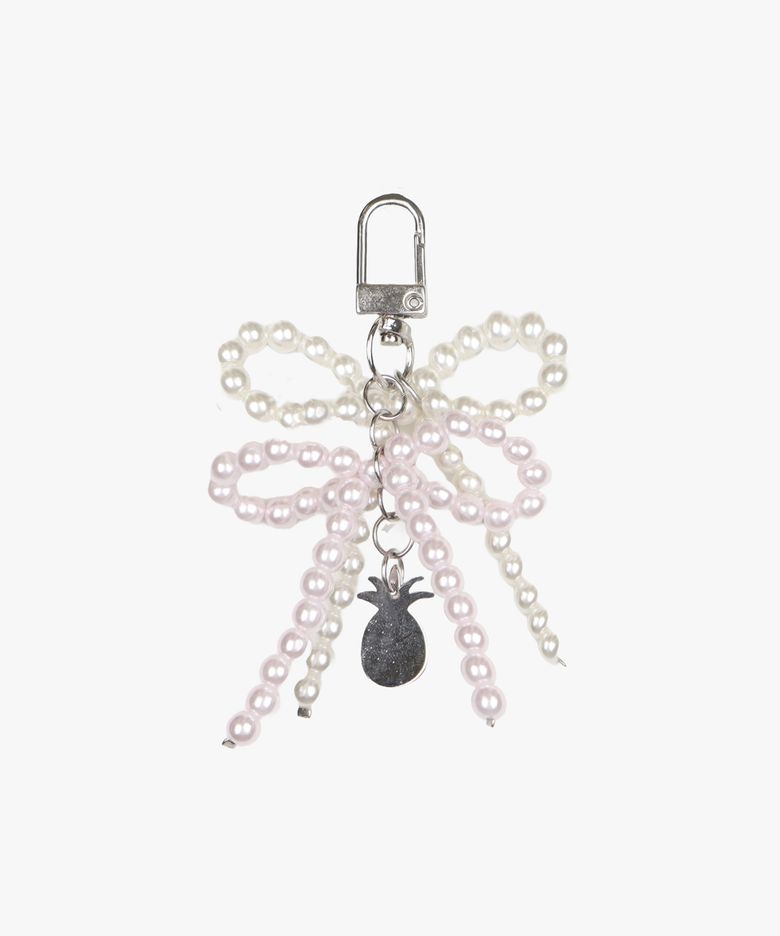 SUGAR DOUBLE RIBBON KEYRING_CREAM