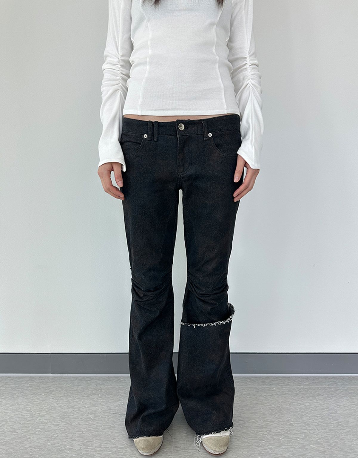 리게(RIGHE) LOW RISE PANTS DENIM CAMO
