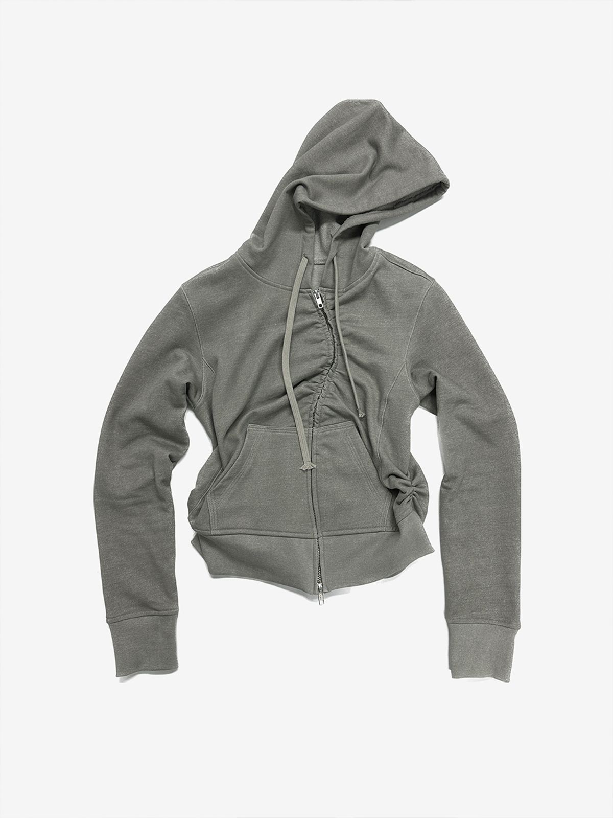 리게(RIGHE) UNBALANCE HOODED ZIP-UP GREY