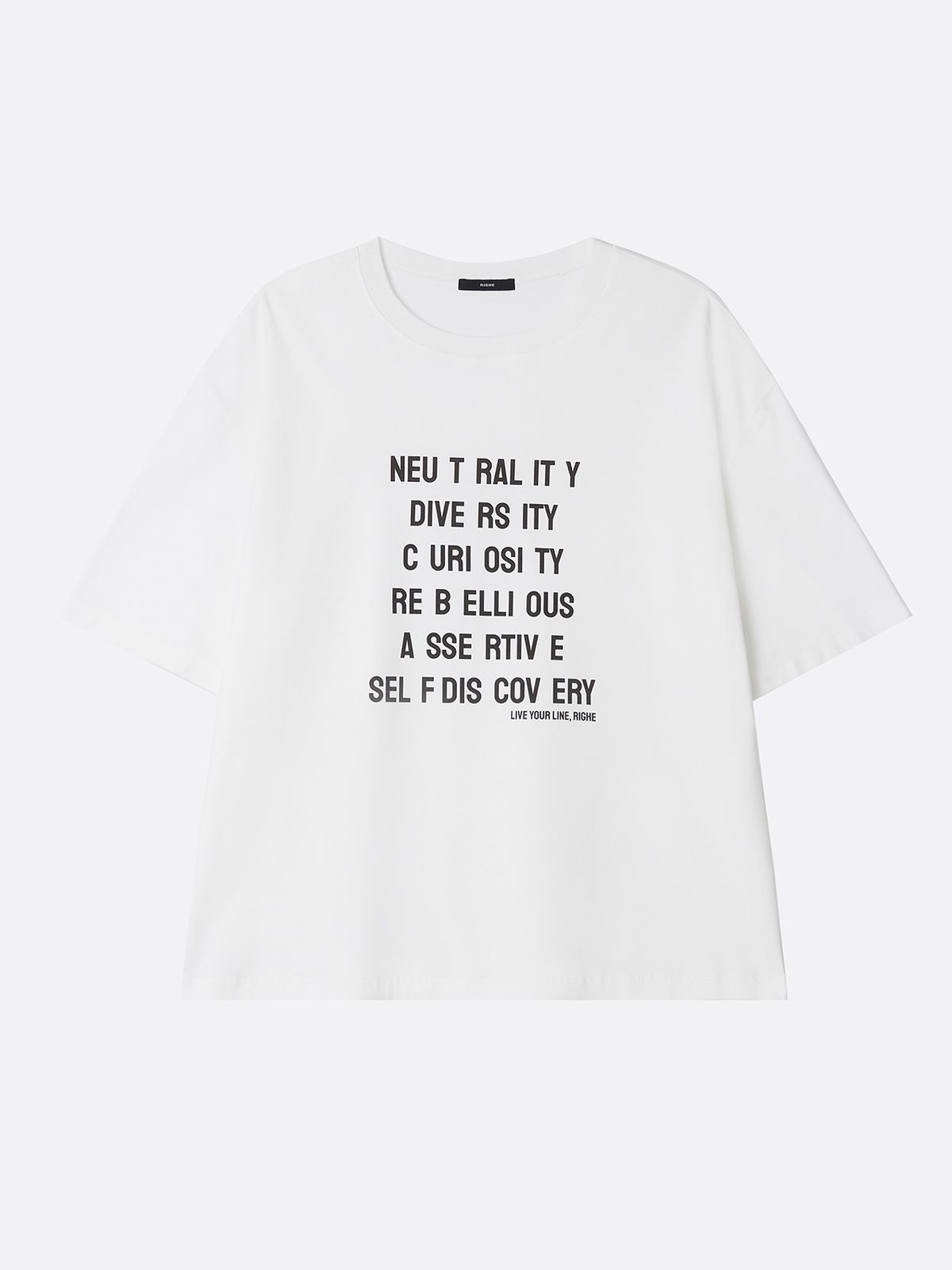 리게(RIGHE) GRAPHIC OVER TSHIRT WHITE