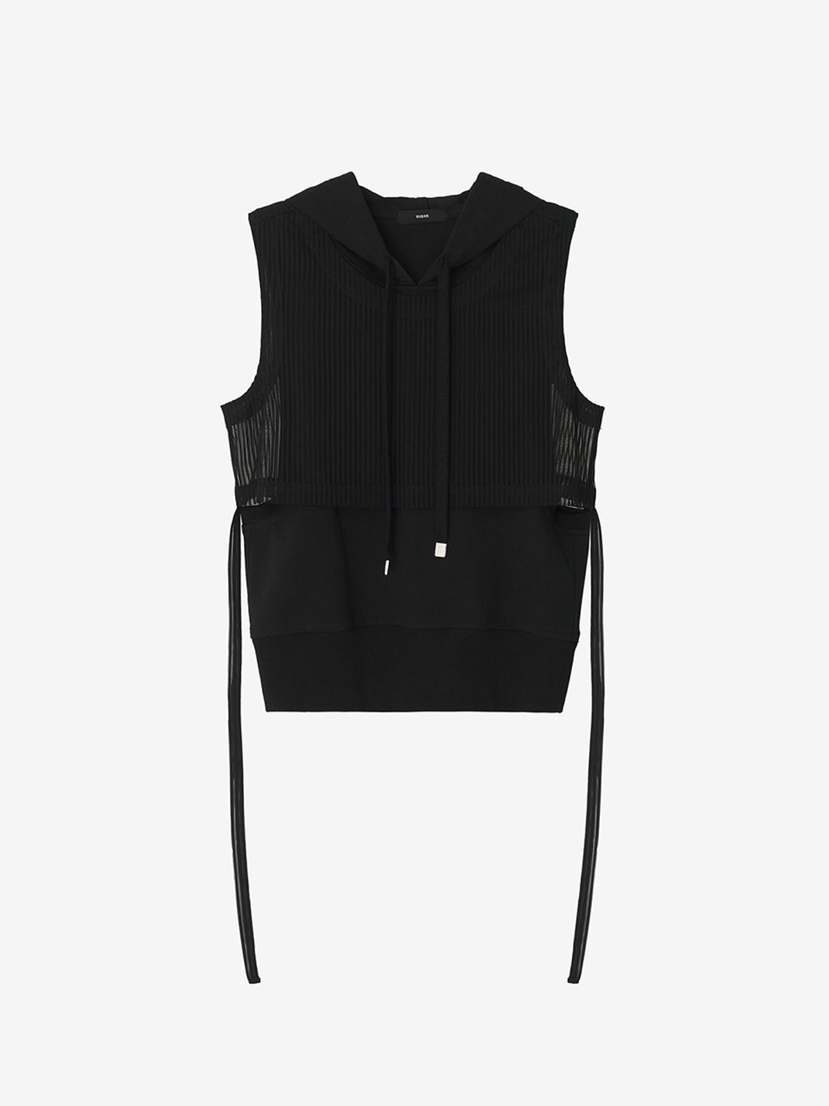 리게(RIGHE) LAYERED HOODIE VEST_MESH BLACK
