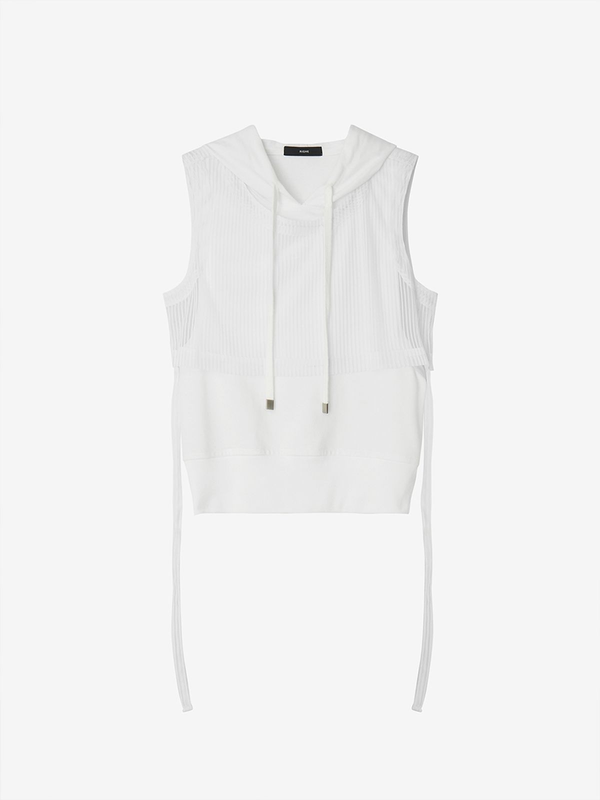 리게(RIGHE) LAYERED HOODIE VEST_MESH WHITE